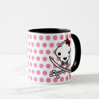 Cartoon Schwarz-weiß Jolly Kitty Pirate Skull Bone