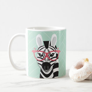 Cartoon Schwarz-weiß Zebra Pink Flamingo Sonnenbr Kaffeetasse