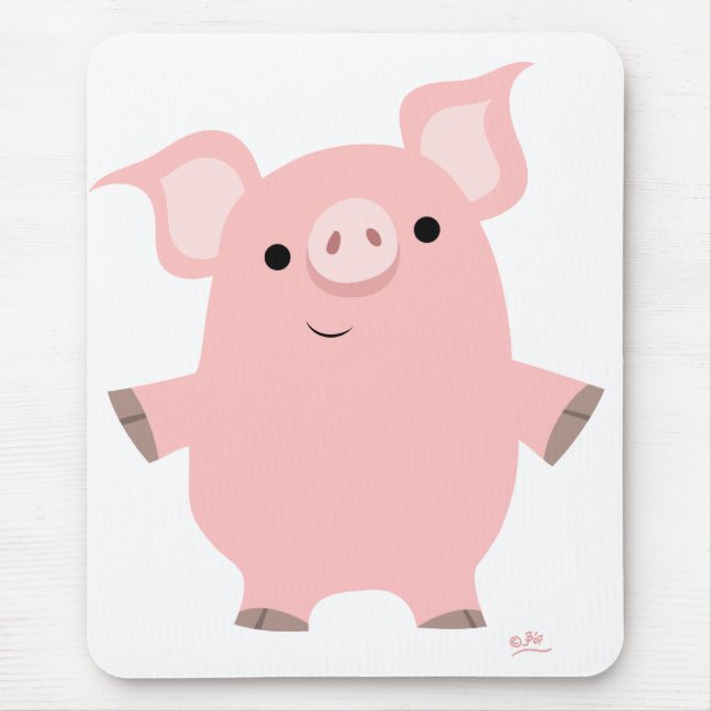 Cartoon-Schwein stehendes hohes mousepad (Vorne)