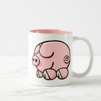 Cartoon-Schwein Zweifarbige Tasse
