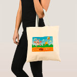 Cartoon Science Fiction Tote Beutel Tragetasche<br><div class="desc">Dieses Design ist ein Cartoon Science Fiktion Charakter. Der Charakter ist wie eine Alien und wird von einem anderen attackiert. Dieses Science Fiction-Design des Cartoon sieht auf dieser Tote-Tasche gut aus</div>