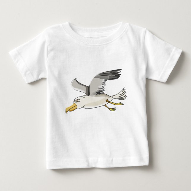 Cartoon Seagull über Kopf Baby T-shirt (Vorderseite)