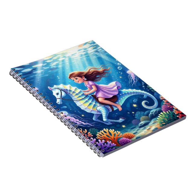 Cartoon Seahorse Photo Album Notebook Notizblock (Rechte Seite)