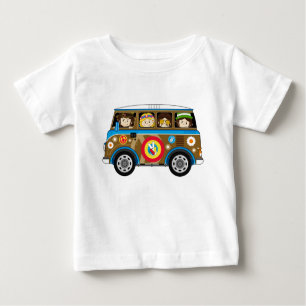 Cartoon-Sechziger-FriedensHippie Van Baby T-shirt