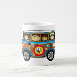 Cartoon-Sechziger-FriedensHippie Van Kaffeetasse