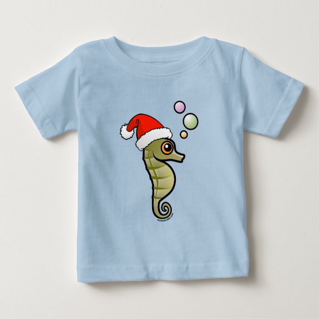 Cartoon Seepferd Santa Baby T-shirt (Vorderseite)