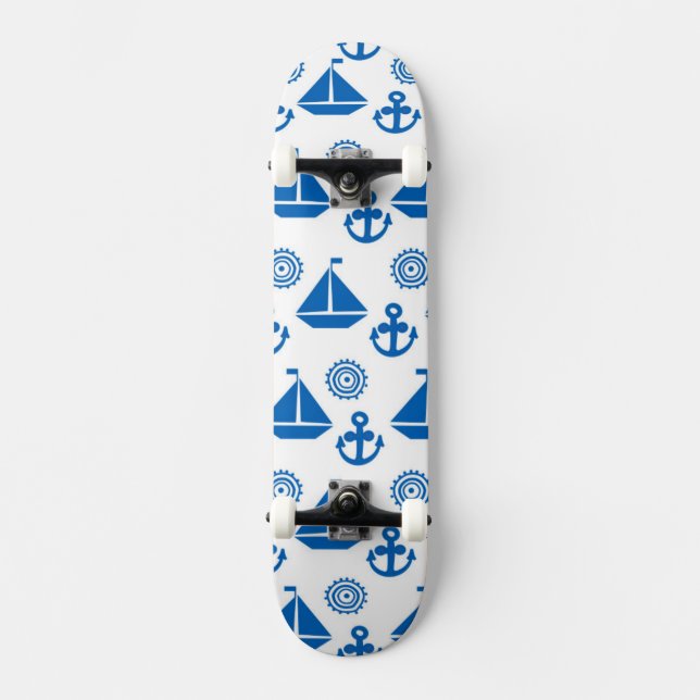 Cartoon-Segel-Boots-Muster Skateboard (Vorderseite)