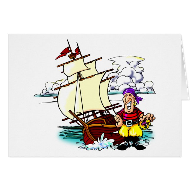 Cartoon-Segeln-Schiff (Vorderseite (Horizontal))