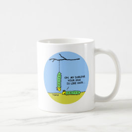 Cartoon Seidenraupe Raupen in der Liebe Funny Tasse