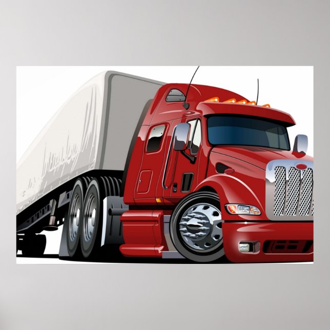 Cartoon semi truck poster (Vorne)