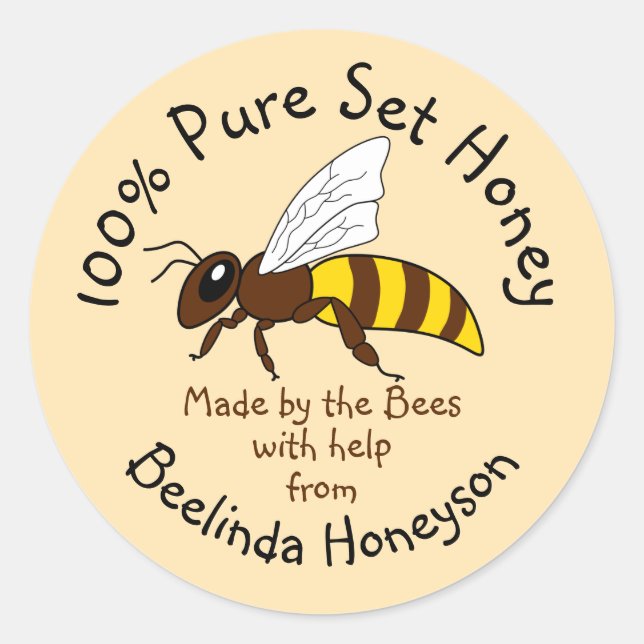 Cartoon Set Honey Jar Label Stickers (Vorderseite)