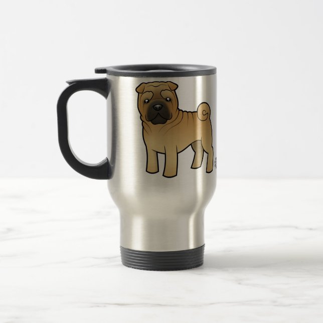 Cartoon Shar Pei Reisebecher (Links)