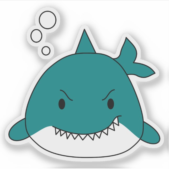 Cartoon Shark Aufkleber (Vorderseite)