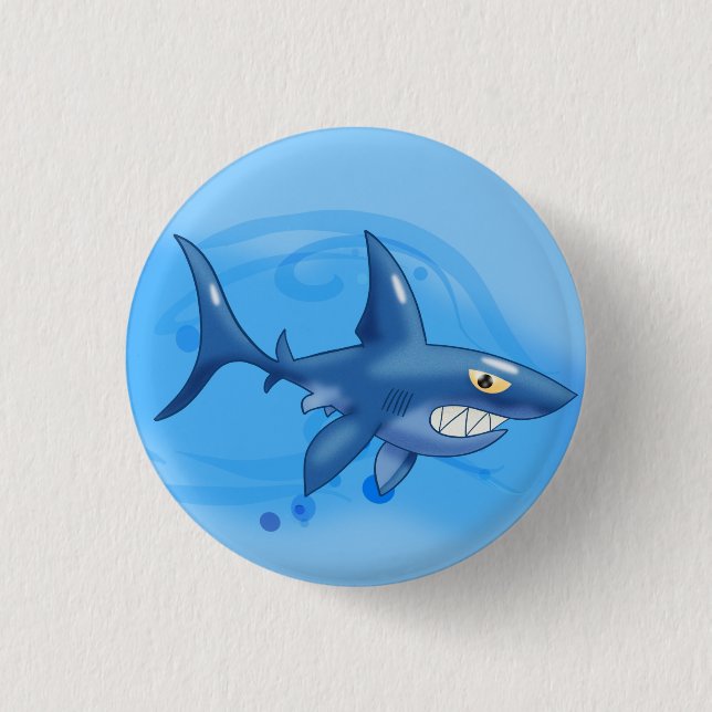 Cartoon Shark Button (Vorderseite)
