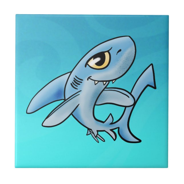 Cartoon Shark Fliese (Vorderseite)