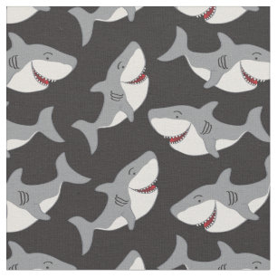 Cartoon Shark Wiederholung Muster Stoff