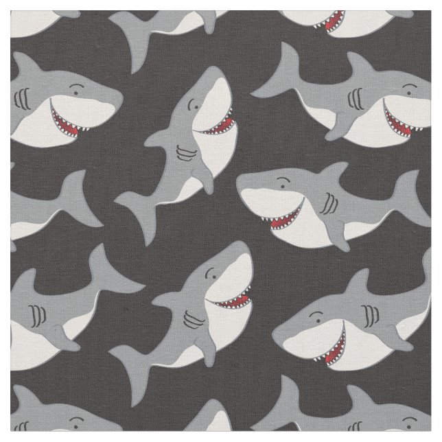 Cartoon Shark Wiederholung Muster Stoff (Nahaufnahme)