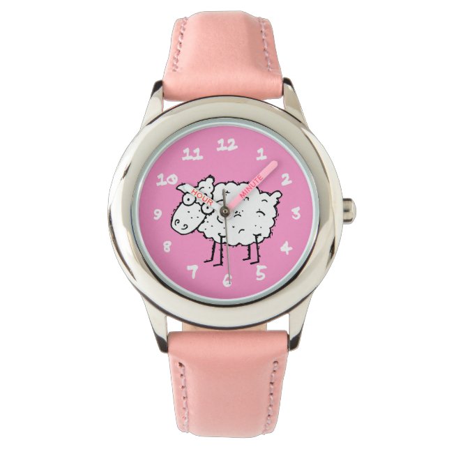 Cartoon Sheep Armbanduhr (Vorderseite)