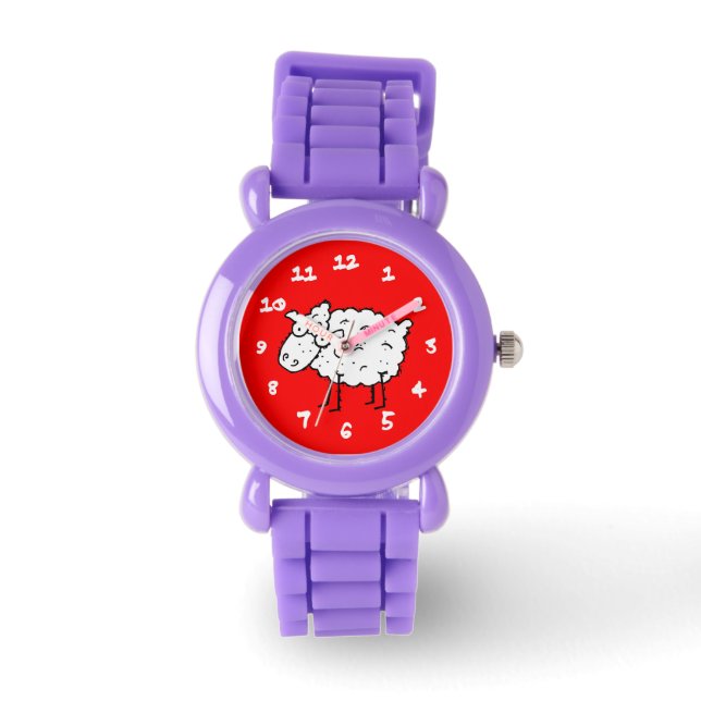 Cartoon Sheep Armbanduhr (Vorderseite)