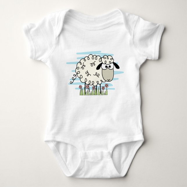 Cartoon Sheep Baby Strampler (Vorderseite)