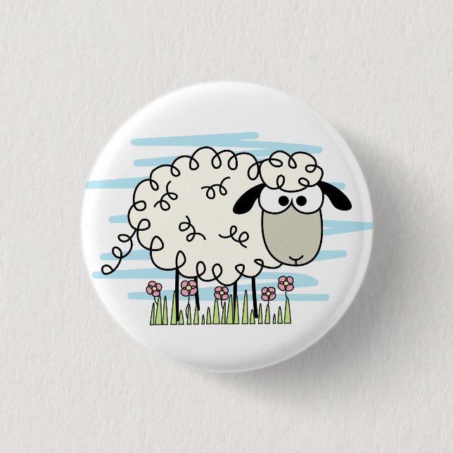 Cartoon Sheep Button (Vorderseite)