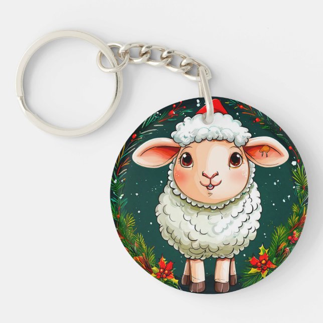 Cartoon Sheep Schlüsselanhänger (Vorderseite)
