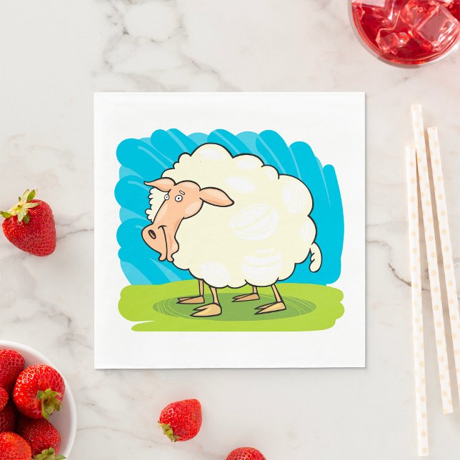 Cartoon Sheep Serviette (Von Creator hochgeladen)