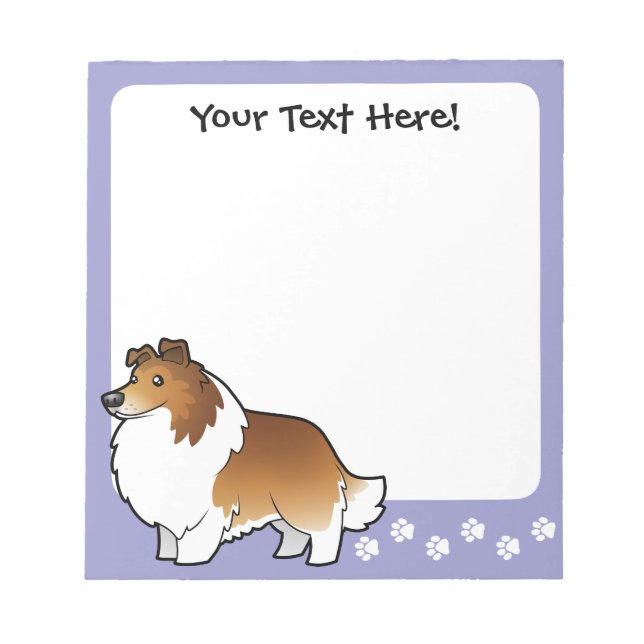 Cartoon Shetland Sheepdog / Collie Notizblock (Vorderseite)