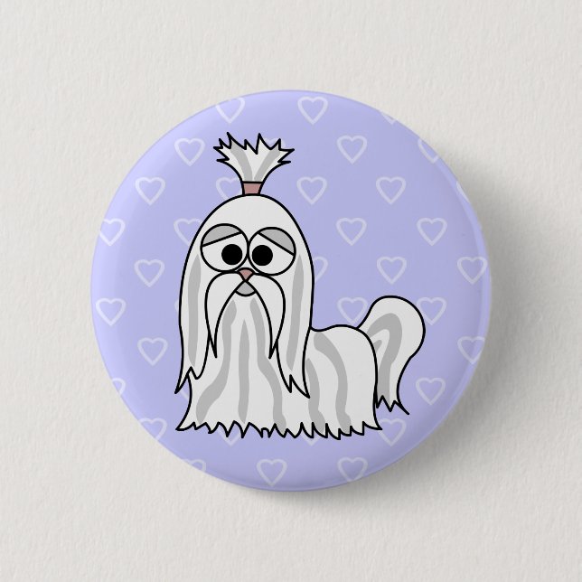 Cartoon Shih Tzu Button (Vorderseite)