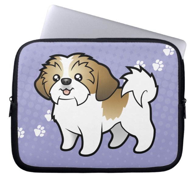 Cartoon Shih Tzu (Welpe geschnitten) Laptopschutzhülle (Vorderseite)