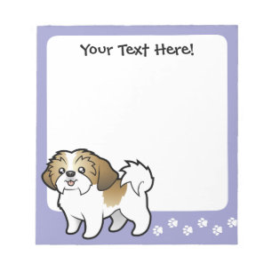Cartoon Shih Tzu (Welpe geschnitten) Notizblock