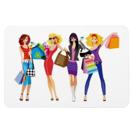 CARTOON SHOPPING MÄDCHEN VECTORS FASHION STIL FUN  MAGNET