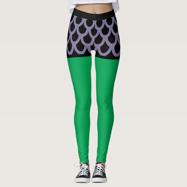 Cartoon-Shorts für lila Fische Leggings (Vorderseite)