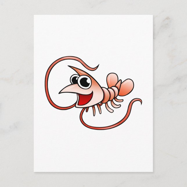 Cartoon Shrimp Postkarte (Vorderseite)
