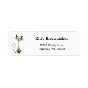 Cartoon Siamese Cat Funny Rücksendeadresse