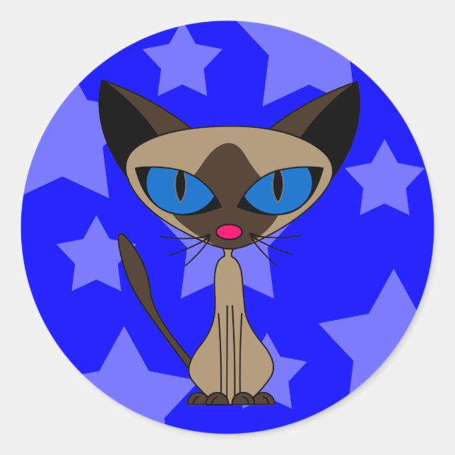Cartoon Siamese Stickers (Vorderseite)