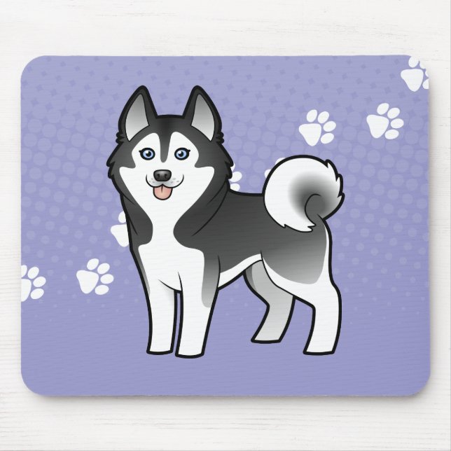 Cartoon-sibirischer Schlittenhund/alaskischer Mousepad (Vorne)