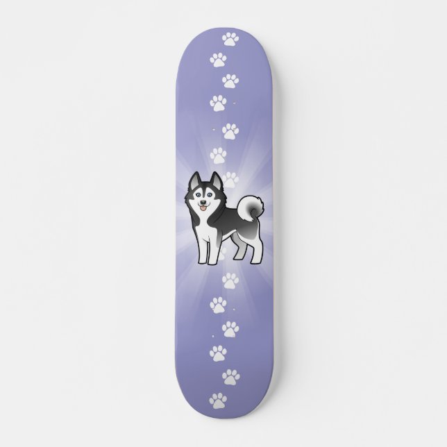 Cartoon-sibirischer Schlittenhund/alaskischer Skateboard (Vorne)