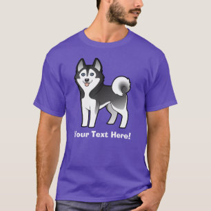 Cartoon-sibirischer Schlittenhund/alaskischer T-Shirt