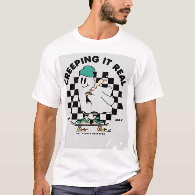 Cartoon Skater im modernen Stil - lustiges Design  T-Shirt (Vorderseite)