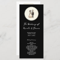 Cartoon Skeleton Bride + Groom Wedding Menu