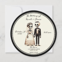 Cartoon Skelettbrücke + Groom Whimsical Wedding