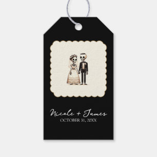 Cartoon Skelettbrücke + Groom Whimsical Wedding Geschenkanhänger