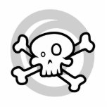 Cartoon Skull & Cross Bones Swirbeln Fotoskulptur Magnet<br><div class="desc">Dieser bezaubernde Cartoon-Schädel hat einen skurrilen Schwenk,  Querknochen und einen charmant schlichten Look.</div>