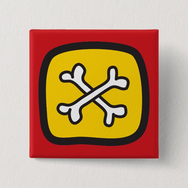 Cartoon Skulls & Bones Halloween Party Button (Vorderseite)