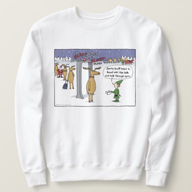 Cartoon "Sleigh Security" Sweatshirt (Design vorne)