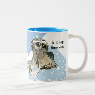 Cartoon Sloth Nickerchen Time Zweifarbige Tasse