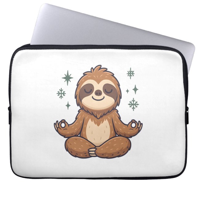 Cartoon Sloth Wealth Laptopschutzhülle (Vorderseite)