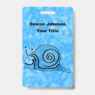 Cartoon Snail Blue Gemusterte Muschel über den Mix Ausweis