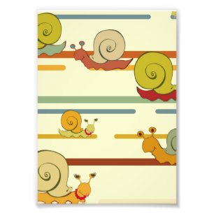 Cartoon Snail Race Fotodruck